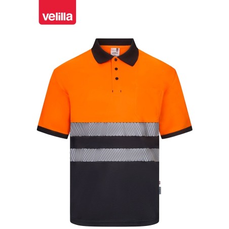 305533 Two-Tone polo shirt z poliestru z recyklingu
